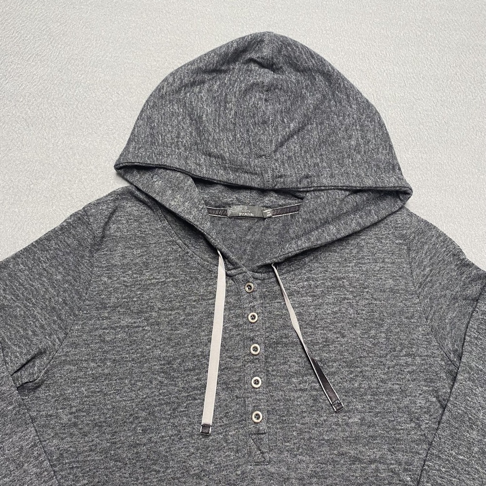 Prana Women's Gray Hooded Henley Sweatshirt - Picture 2 of 9